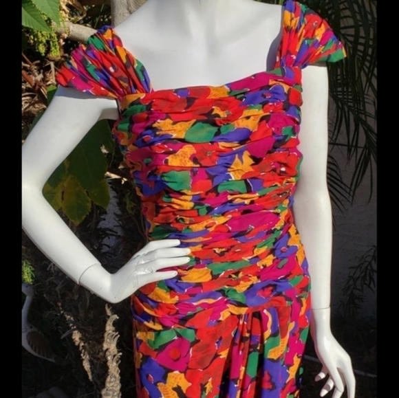 VINTAGE‎ VICTOR ACOSTA GOURGUES DRESS SZ8 - Picture 2 of 4